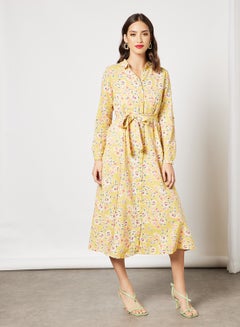 Buy Floral Dress Yellow in Saudi Arabia