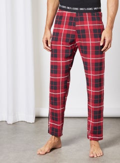 Buy Check Lounge Pants Red/Black in UAE