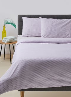 Buy Duvet Cover Set - With 1 Duvet Cover 200X200 Cm And 2 Pillow Cover 50X75 Cm - 100% Cotton Abigail Percale - 180 Thread Count Lavender Purple Queen none in Saudi Arabia