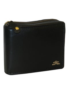 Buy Genuine Leather Designer Wallet With Zipper Black in UAE