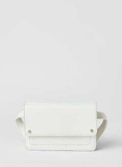 Buy Faux Leather Crossbody Bag White in Saudi Arabia