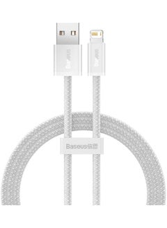 Buy USB To Lightning 2.4A Fast Charging Nylon Braided Data Cable USB to iPhone Charging Cord Compatible with iPhone 14 Pro, 14 Pro Max, 13/12/11/XS Max/XS/XR/8/7/6S/6/5, iPad and More 1M White in Egypt