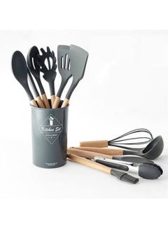 اشتري 12-Piece Wooden Handle Barrel Set Black/Brown في مصر