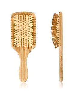 Buy Hair Styling Tools Head Relaxing Small Square Wooden Massage Comb Beige in Egypt