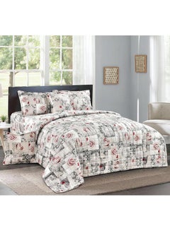 Buy 4 Pcs Single Size Double Sided Velvet Comforter Set For All Season Polyester Multicolour 160 X 210cm in Saudi Arabia