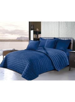 Buy 4 Pcs Single Size Double Sided Velvet Comforter Set For All Season Polyester Blue 160 X 210cm in Saudi Arabia