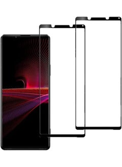 Buy 2-Piece Screen Protector HD Full Coverage For Sony Xperia 1 III Clear/Black in UAE