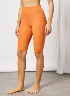 Buy Solid Cycling Shorts Orange in UAE