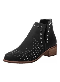 Buy Embellished Design Ankle Boots Black in UAE
