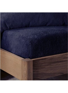 Buy Winter Bed Blanket Fitted Fleece Fur Dark Blue 180x200x30cm in Egypt