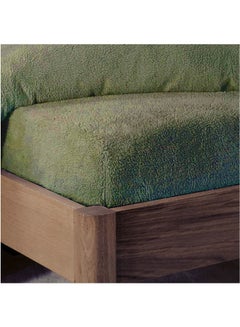 Buy Winter Bed Blanket Fitted Fleece Fur Dark Green 200x200x30cm in Egypt