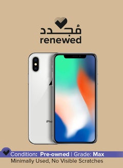 Buy Renewed - iPhone X With FaceTime Silver 64GB ROM 4G LTE in UAE