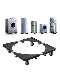 Buy Adjustable Moving Washing Machine And Refrigerator Stand Black/Silver 40.0cm in Saudi Arabia