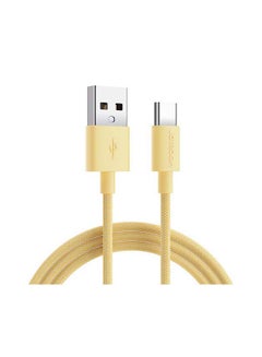 Buy Type-C Colourful Fast Charging Cable For Andriod Mobiles 1M Yellow in UAE