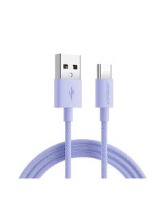 Buy Colourful Nylon Braided Fast Charging Cable Type-C 1 Meter Purple in Saudi Arabia