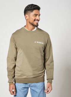 Buy Long Sleeve Sweatshirt Brown in Saudi Arabia