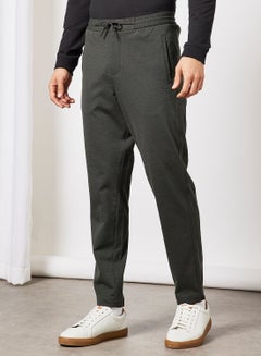 Buy Slim Tapered Pants Dark Green in UAE