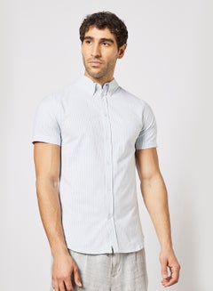 Buy Striped Slim Fit Shirt Blue/White in UAE