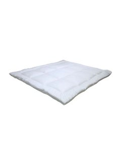 Buy Anti Alllergic Super Soft Microfiber Mattress Topper Polyester White 90x190cm in UAE