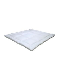 Buy Anti Alllergic Super Soft Microfiber Mattress Topper Polyester White 120x200cm in UAE