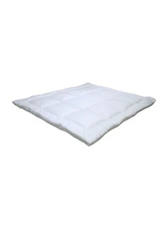 Buy Anti Alllergic Super Soft Microfiber Mattress Topper Polyester White 180x200cm in UAE