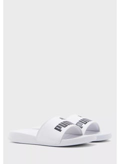 Buy Logo Detail Slip-On Slides White/Black in Saudi Arabia