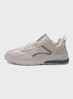 Buy Lace-Up Trainer Shoes Beige/Grey in Saudi Arabia