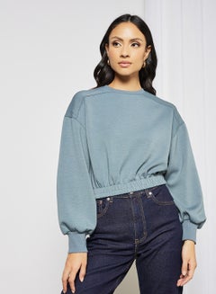 اشتري Elastic Waist Sweatshirt رمادي في السعودية