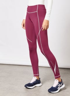 Buy Workout Ready Big Logo Training Leggings Maroon in Saudi Arabia