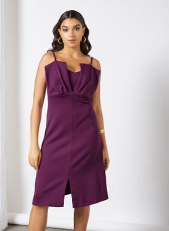 Buy Front Overlay Dress Purple in UAE