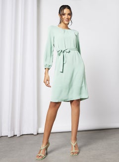 Buy Fashionable Casual Dress Light Green in Saudi Arabia