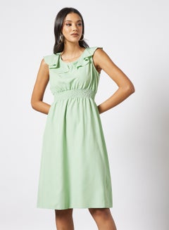 Buy Women's Casual Midi Dress Light Green in Saudi Arabia