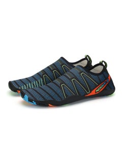 Buy Stripe Detail Slip-On Sport Shoes Blue/Black/Orange in UAE