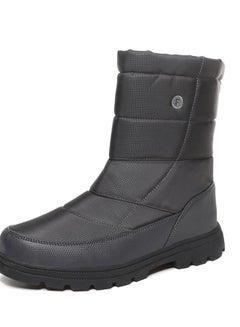 Buy High Barrel Round Toe Casual Boots Grey in UAE