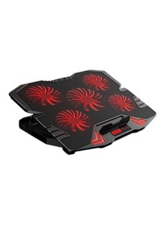 اشتري 5 Fans Laptop Cooler With LCD Controller Red في السعودية