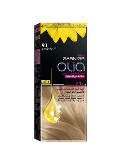 Buy Olia No Ammonia Permanent Brilliant Color 60% Oil-Rich Permanent Hair Color 9.1 Ashy Light Blonde 50g 50g 12ml in Saudi Arabia