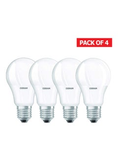 اشتري 4-Piece Led Value Clas A 8.5 W/6500K E27 Screw Base Bulb أبيض مبهج في الامارات