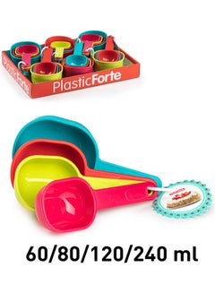 Buy Pack Of 4 Plastic Measuring Spoons Multicolour 17 x 8.5 x 6.2cm in UAE