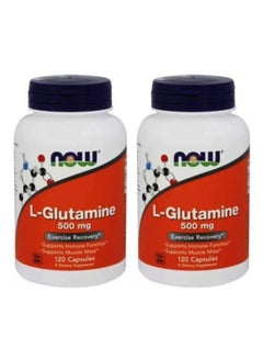 Buy 2-Piece L-Glutamine Exercise Recovery 500mg - 120 Veg Capsules in UAE