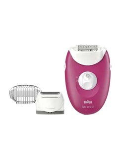 Buy Silk-epil 3 3-420 Epilator With 2 Trimmer Heads Pink/Grey in UAE