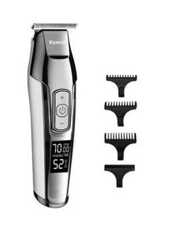 Buy Rechargeable Hair Clipper Shaver For Men Silver/White 15.5x4cm in UAE