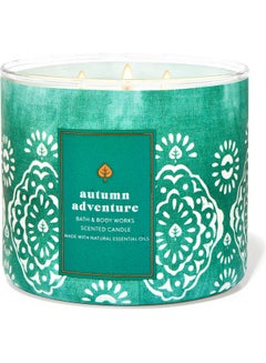 Buy Autumn Adventure 3-Wick Candle White/Green in Saudi Arabia
