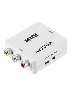 Buy Converter Adapter Connector Av 3 Rca To Vga White in Egypt