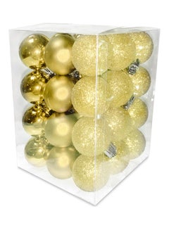 اشتري 36-Piece Christmas Balls - Shiny Matte Glitter Gold 3cm في الامارات