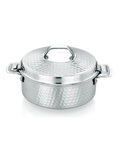 Buy Hammered Double Wall SS Hot Pot Silver in UAE