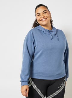 Buy Curvy Basic Hoodie Blue in Saudi Arabia