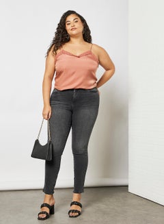 Violeta By Mango Plus Size Bi Stretch Push Up Jeans Black Denim KSA |  Riyadh, Jeddah