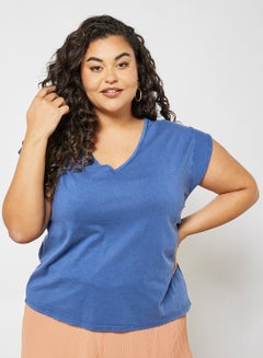 Buy Plus Size Organic Cotton T-Shirt Blue in UAE