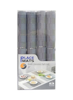 Buy 4-Piece Durable Non-Slip PVC Placemats for Dining Table Grey 45 x 30cm in UAE