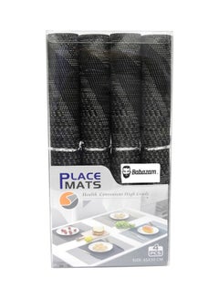 Buy 4-Piece Durable Non-Slip PVC Placemats for Dining Table Black 45 x 30cm in UAE